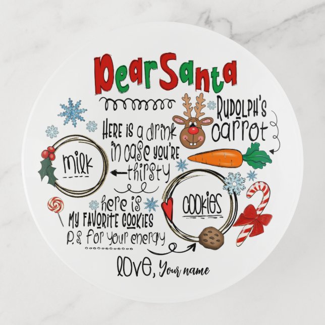 Christmas Round Tray Cookies For Santa  (Front)