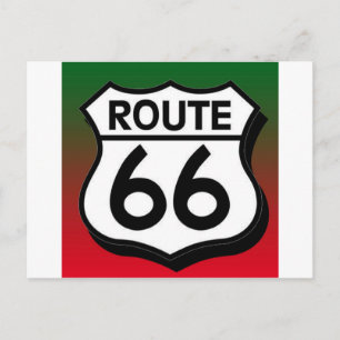 Christmas Route 66 Shield Holiday Postcard