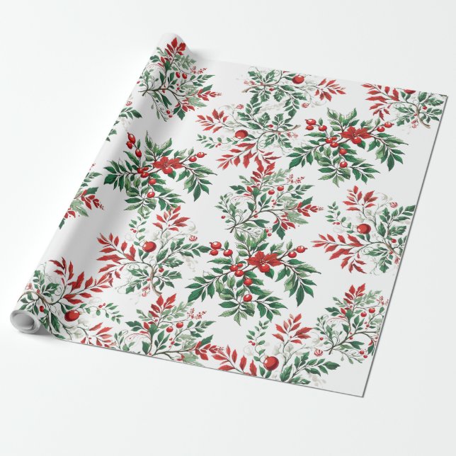 Christmas rowan wrapping paper (Unrolled)