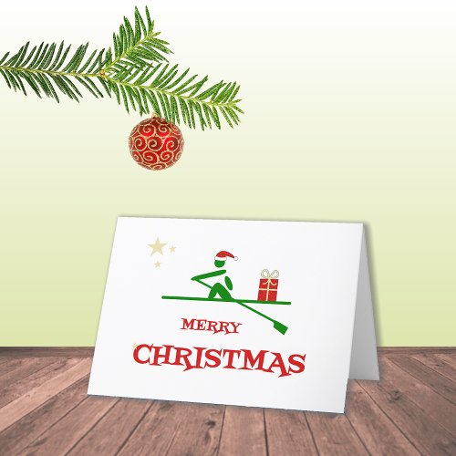 Christmas rower bringing gift holiday card
