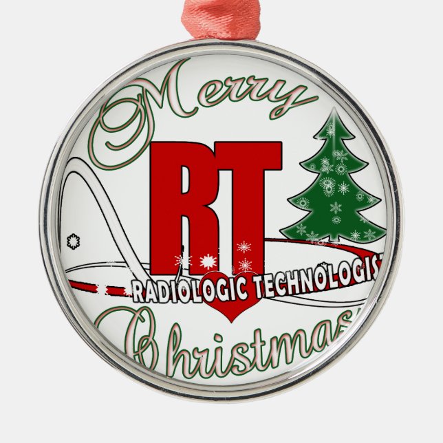 CHRISTMAS RT RADIOLOGIC TECHNOLOGIST METAL ORNAMENT (Front)