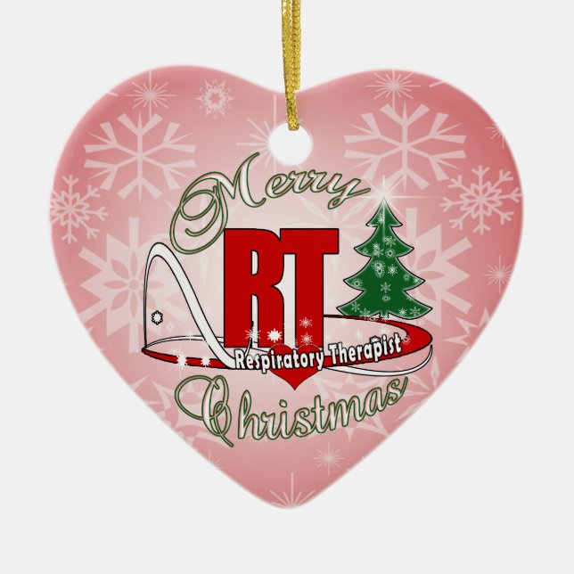 CHRISTMAS RT Respiratory Therapist Ceramic Ornament (Front)
