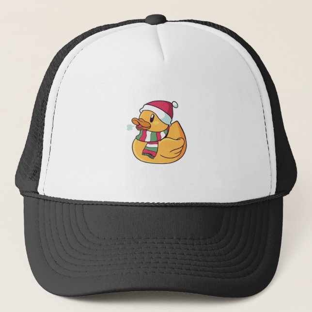 Christmas Rubber Duck Santa Hat Gift For Duck Fans (Front)