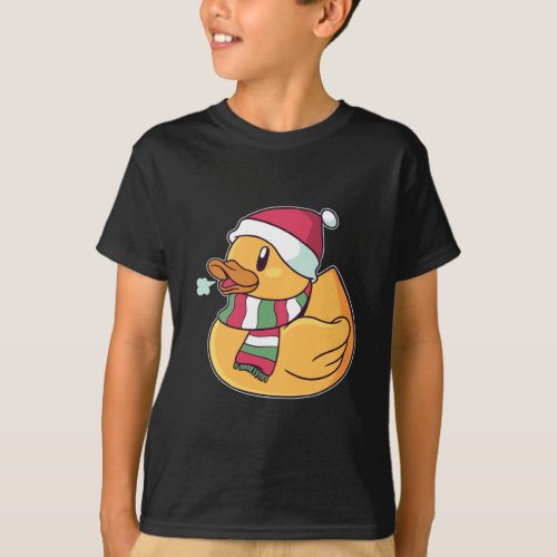 Christmas Rubber Duck Santa Hat Gift For Duck Fans T_Shirt