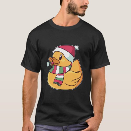 Christmas Rubber Duck Santa Hat Gift For Duck Fans T_Shirt