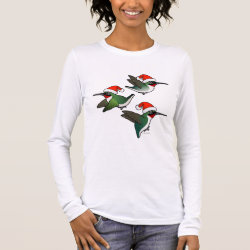Christmas Ruby-throated Hummingbird Women's Basic Long Sleeve T-Shirt