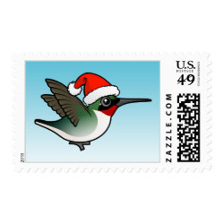 Christmas Ruby-throated Hummingbird Medium Stamp 2.1
