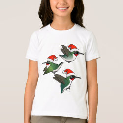 Christmas Ruby-throated Hummingbird Girls' American Apparel Fine Jersey T-Shirt