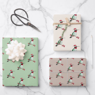 Christmas Ruby-throated Hummingbird  Wrapping Pape Paper Sheets