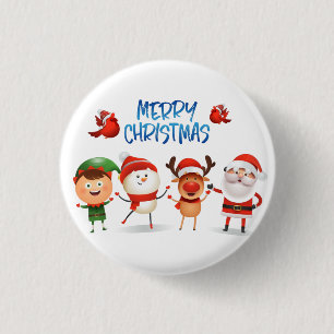 Christmas Rudolf The Reindeer and Friends Button