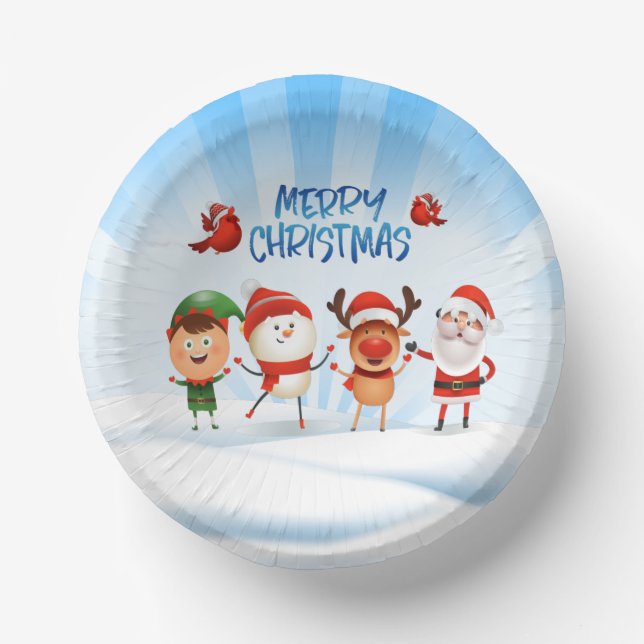 Christmas Rudolf The Reindeer and Friends   Paper Bowls (Front)