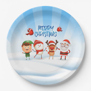 Christmas Rudolf The Reindeer and Friends Paper Plates