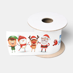 Christmas Rudolf The Reindeer and Friends Satin Ribbon