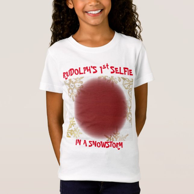 Christmas Rudolf's 1st Selfie In A Snowstorm T-Shirt (Front)