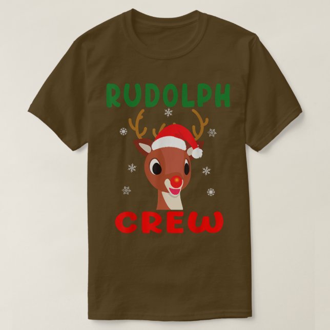 Christmas Rudolph Crew Family Matching Pajamas Xma T-Shirt (Design Front)