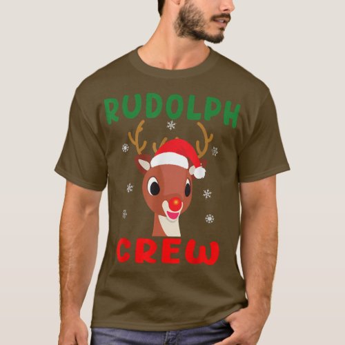 Christmas Rudolph Crew Family Matching Pajamas Xma T_Shirt