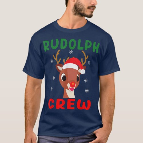 Christmas Rudolph Crew Family Matching Pajamas Xma T_Shirt