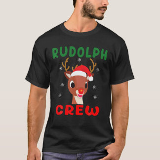Christmas Rudolph Crew Family Matching Pajamas Xma T-Shirt