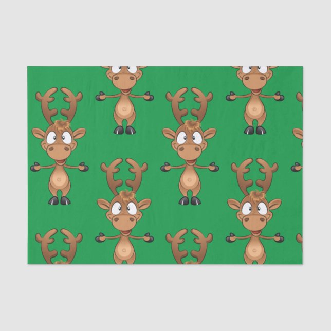 Christmas Rudolph Red Nose Reindeer    Tissue Paper (Front)