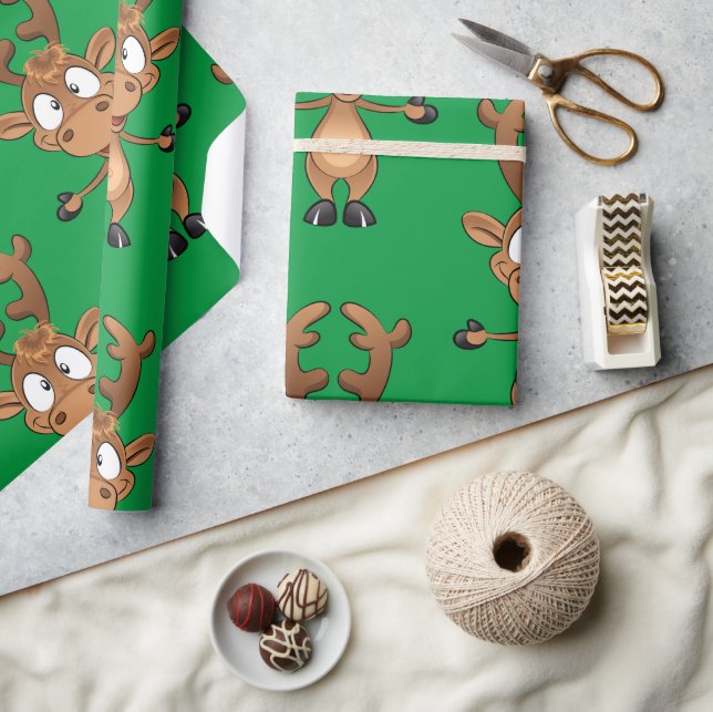 Christmas Rudolph Red Nose Reindeer   Wrapping Paper (Crafts)