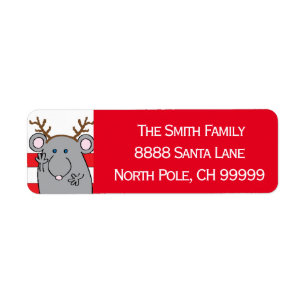 Christmas Rudolph Reindeer Return Label