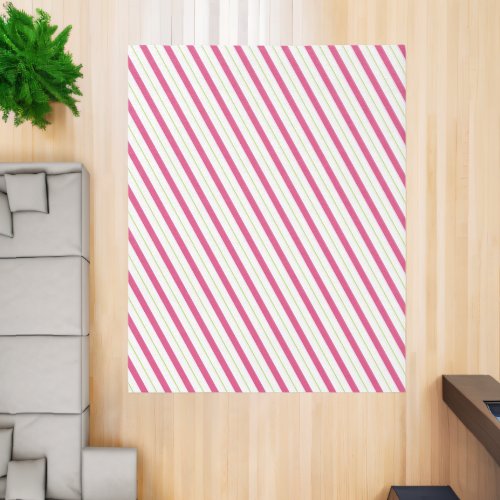 Christmas Rugs Pink Candy Cane Stripes