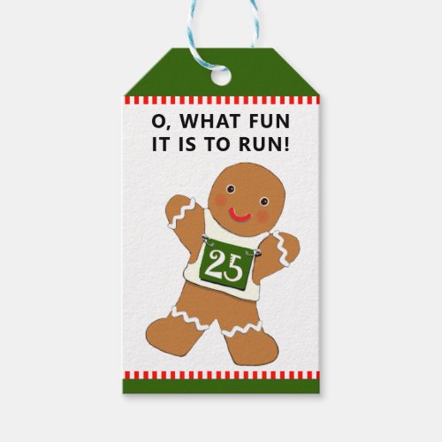 Christmas Runner Track and Field Gift Tags