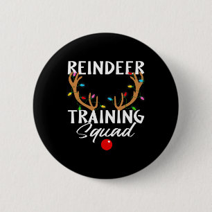 Christmas Running Reindeer Runner Training Squad T Button