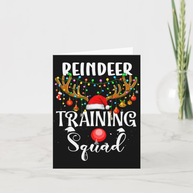 Christmas Running Reindeer Runner Training Squad T Card (Front)
