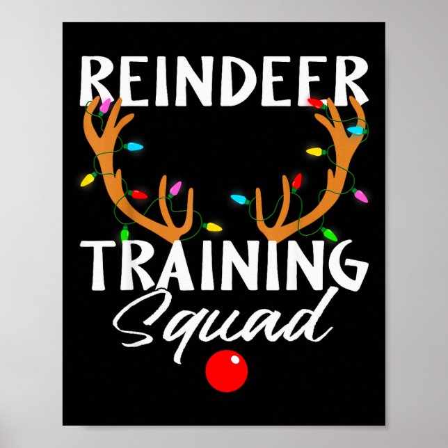 Christmas Running Reindeer Runner Training Squad T Poster (Front)