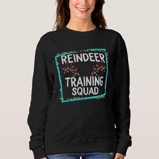 Christmas Running Reindeer Training Squad 5k Fun R Sweatshirt (Front)