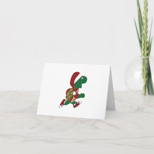 Christmas Running Turtle Holiday Card