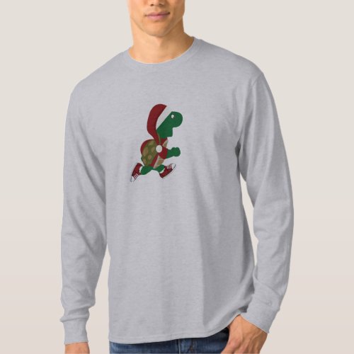 Christmas Running Turtle T_Shirt