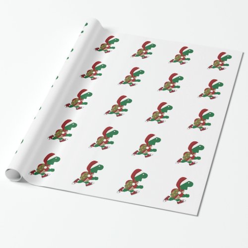 Christmas Running Turtle Wrapping Paper