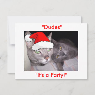 Christmas Russian Blue Gray Cats Holiday Card