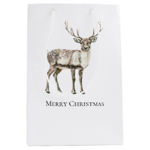Christmas Rustic Deer Medium Gift Bag
