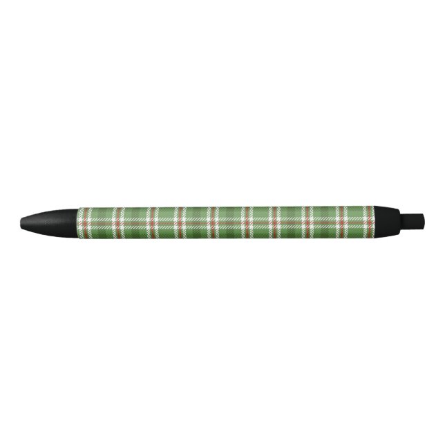 Christmas Rustic Farmhouse Green Holiday Plaid Pen (Front)