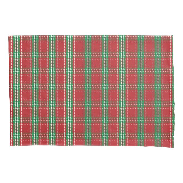 Christmas Rustic Farmhouse Holiday Red Plaid Pillow Case (Front)
