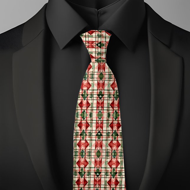 Christmas Rustic Farmhouse  Pattern  Neck Tie (Creator Uploaded)