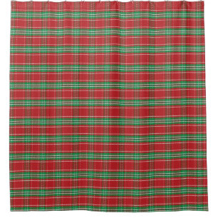 Christmas Rustic Farmhouse Red Holiday Red Plaid Shower Curtain