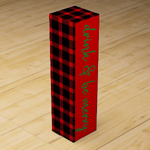 Christmas/rustic flannel wine box
