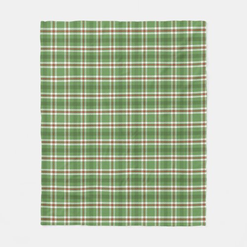 Christmas Rustic Green Holiday Farmhouse Plaid Fleece Blanket