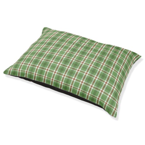 Christmas Rustic Holiday Farmhouse Green Plaid Pet Bed