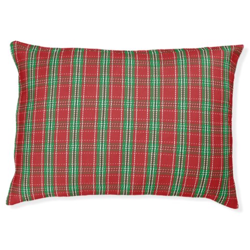 Christmas Rustic Holiday Farmhouse Red Plaid Pet Bed