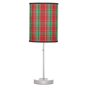 Christmas Rustic Holiday Farmhouse Red Plaid Table Lamp