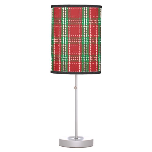 Christmas Rustic Holiday Farmhouse Red Plaid Table Lamp