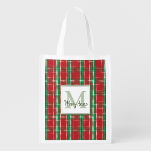Christmas Rustic Holiday Red Farmhouse Country Grocery Bag