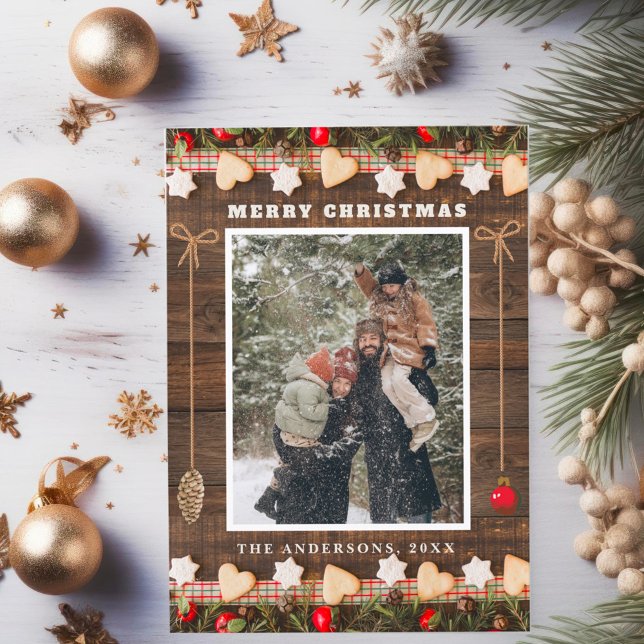 Christmas Rustic Photo Collage Holiday Card (Creator Uploaded)