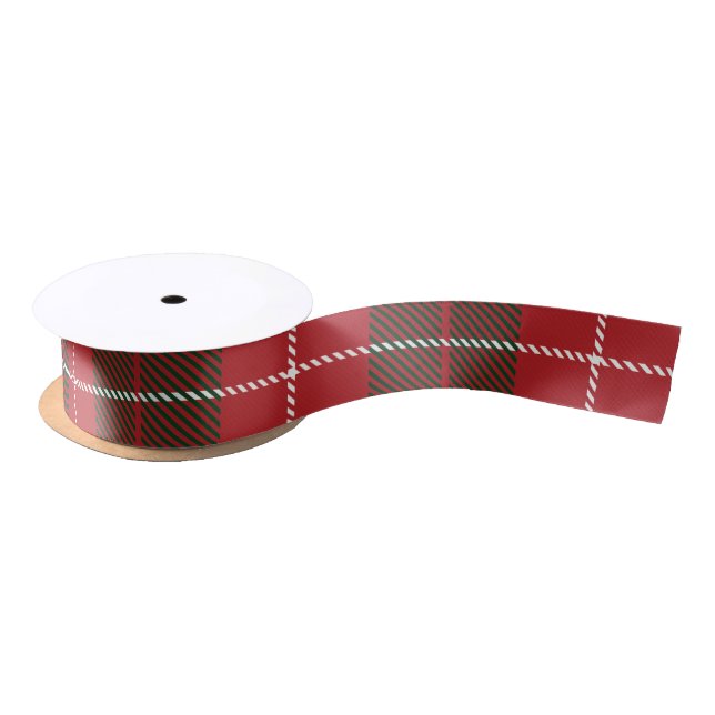 Christmas Rustic Plaid Classic Tartan Satin Ribbon (Spool)