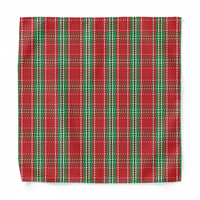 Christmas Rustic Red Farmhouse Country Plaid Bandana (Front)